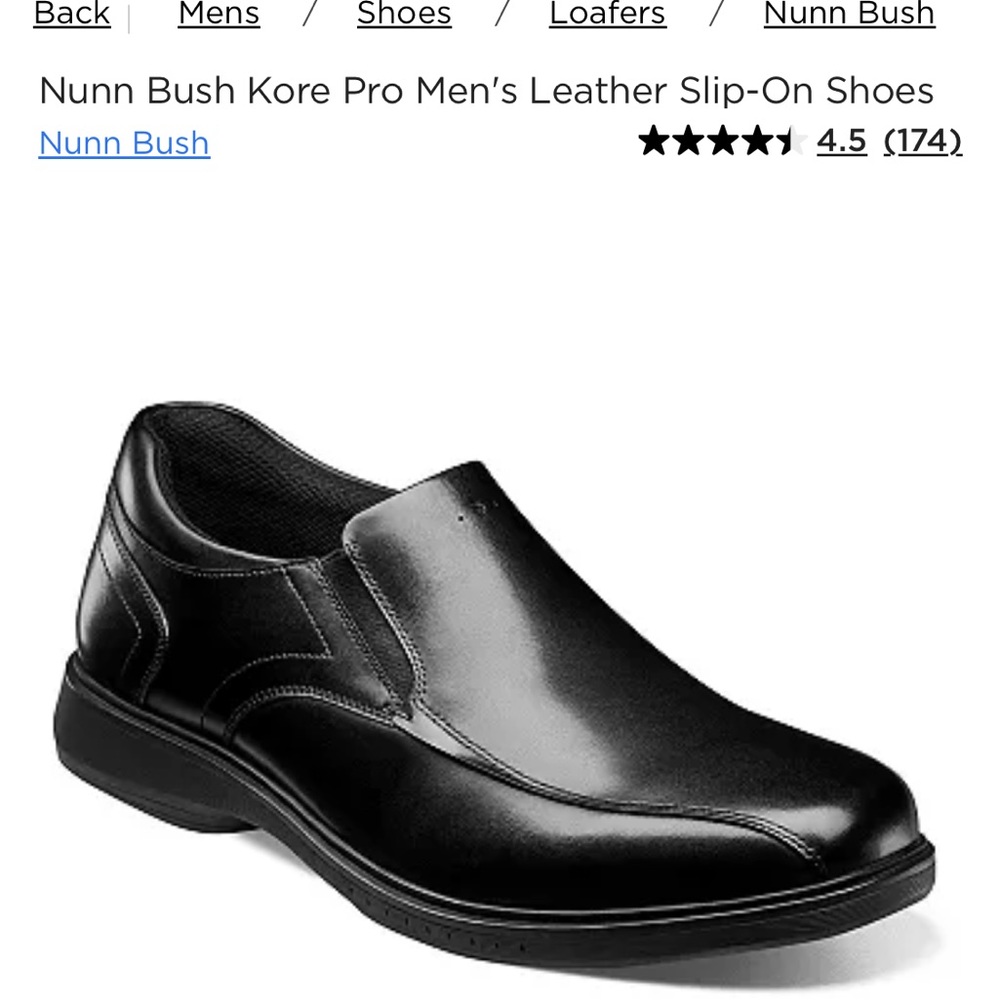 Nunn Bush Kore Pro Men's Leather Slip-On Shoes